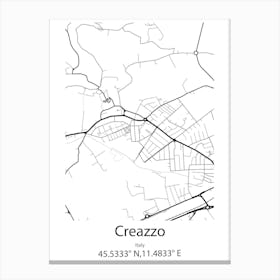 Creazzo,Italy Minimalist Map Canvas Print