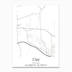 Clay Cross,United Kingdom Minimalist Map Canvas Print