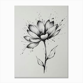 Black And White Flower Canvas Print