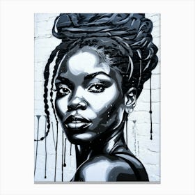 Graffiti Mural Of Beautiful Black Woman 81 Canvas Print