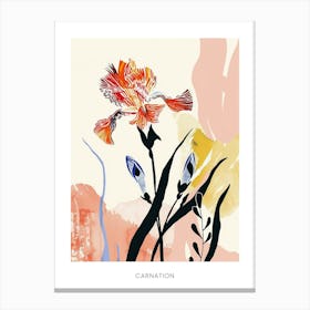 Colourful Flower Illustration Poster Carnation 4 Canvas Print