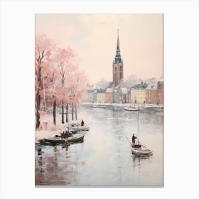 Dreamy Winter Painting Copenhagen Denmark 4 Canvas Print