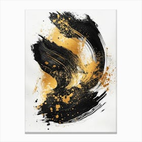 Gold And Black Abstract Painting 49 Canvas Print