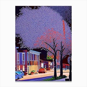 Cary, City Us  Pointillism Canvas Print