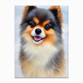 Pomeranian 2 Watercolour dog Canvas Print