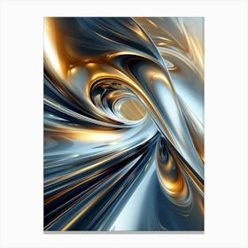 Abstract Gold And Silver Swirls Canvas Print