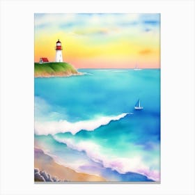 Lighthouse At Sunset Canvas Print