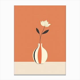 Flower In A Vase Line Art 2 Canvas Print