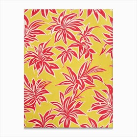 Heliconia Floral Print Retro Pattern 1 Flower Canvas Print