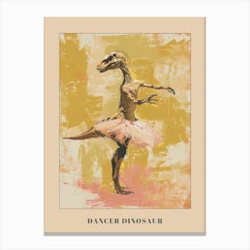 Dinosaur Dancing In A Tutu Pastels 3 Poster Canvas Print