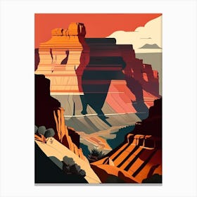 Grand Canyon National Park United States Of America Retro Canvas Print