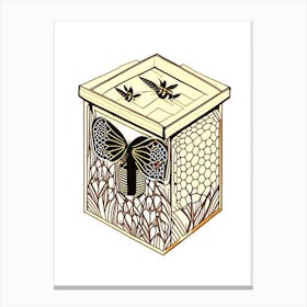 Brood Box With Bees 1 William Morris Style Canvas Print