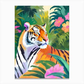 Tiger In The Jungle Maximalist Canvas Print