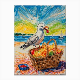 Seagull On The Beach 3 Canvas Print