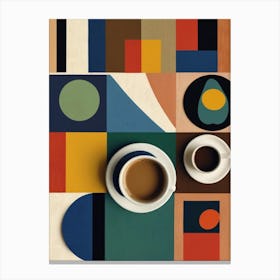 Coffee And Geometric Shapes Canvas Print