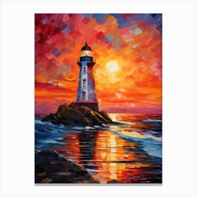 Sunset Lighthouse 9 Canvas Print