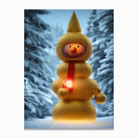 Christmas Snowman 2 Canvas Print