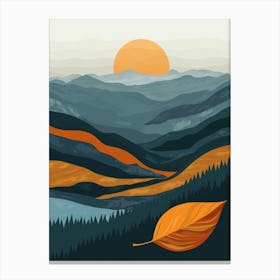 Autumn Leaves In The Mountains Canvas Print