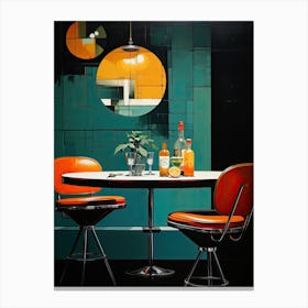 Table And Chairs, Bar Canvas Print