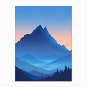 Misty Mountains Vertical Composition In Blue Tone 27 Canvas Print