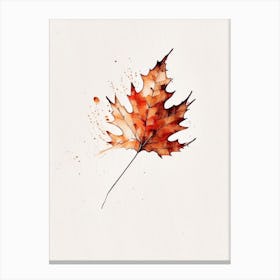 Maple Leaf Minimalist Watercolour 1 Canvas Print