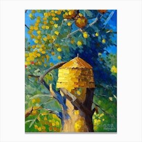Beehive In Tree 3 Painting Canvas Print
