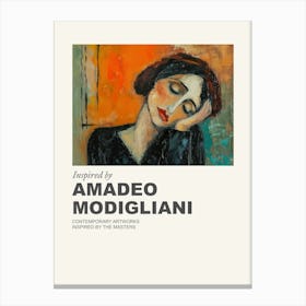 Museum Poster Inspired By Amadeo Modigliani 2 Canvas Print