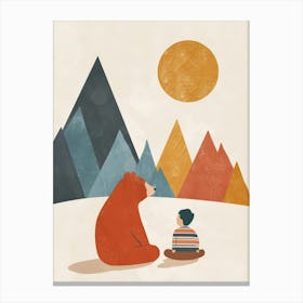 Bear And Child Canvas Print