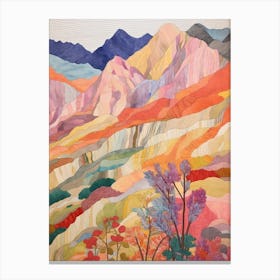 Mount Russell United States 1 Colourful Mountain Illustration Canvas Print