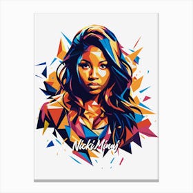 Nicki Minaj 03 Portrait Music Icon Style WPAP Pop Art Canvas Print