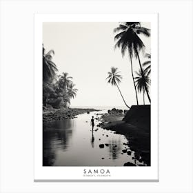 Poster Of Samoa, Black And White Analogue Photograph 4 Canvas Print