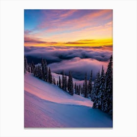Riksgränsen Sunrise Skiing Poster Canvas Print