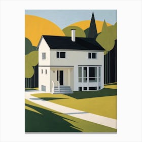 Minimalist Modern House Illustration (18) Canvas Print
