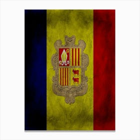 Andora Flag Texture Canvas Print