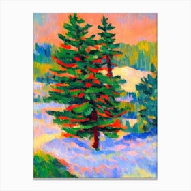 Fraser Fir 2 tree Abstract Block Colour Canvas Print