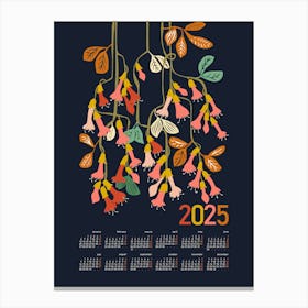 Calendar 2025 fuchsia flower Canvas Print