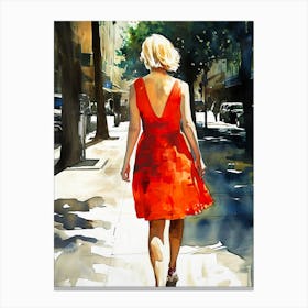 Red Dress woman Canvas Print