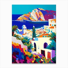 Cabo San Lucas Mexico Colourful Painting Tropical Destination Canvas Print
