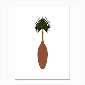 Palm Leaf In A Vase Canvas Print
