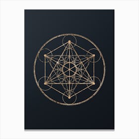Abstract Geometric Gold Glyph on Dark Teal n.0233 Canvas Print