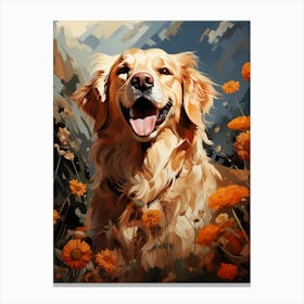 Golden Retriever Painting Canvas Print