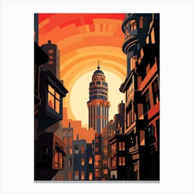 Galata Tower Pixel Art 3 Canvas Print
