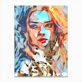 Abstract Woman Painting Canvas Print