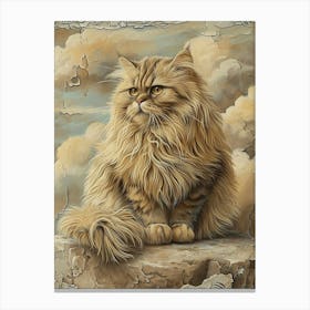 Himalayan Cat Relief Illustration 4 Canvas Print
