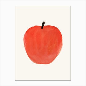 Red Apple Fruit Watercolor Painting Minimalist Kitchen Print Canvas Print
