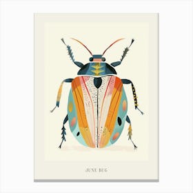 Colourful Insect Illustration June Bug 18 Poster Canvas Print