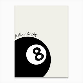 Lucky Retro 8 Ball Poster Canvas Print