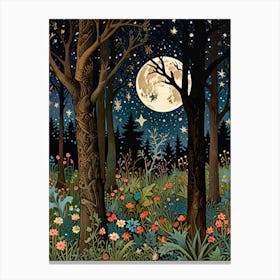 William Morris Night In The Forest 16 Canvas Print