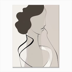 Woman Silhouette Line Art Abstract 4 Canvas Print