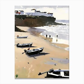 Boats On The Beach 2 Canvas Print